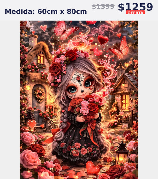 nina gotica rosas 60 x 80 | Aparta con $100 / Resta $1,019