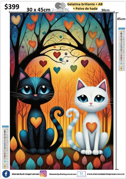 Gatitos 30 x 45 contiene Diamante gelatina brillante en la oscuridad, ab y polvo de hada