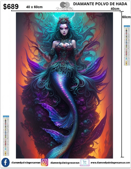 Sirena Oscuro 40 x 60cm contiene Diamantes AB