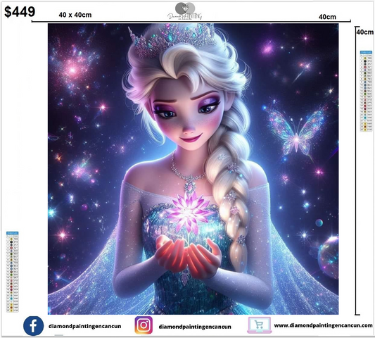 Elsa 40 x 40 contiene DIAMANTES AB Y POLVO DE HADA