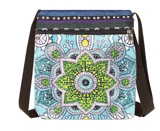Bolsa de Diamond Painting mandala verde