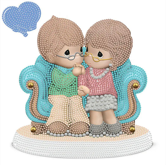 Lienzo parcial 30 x 30cm Precious moments enamorados