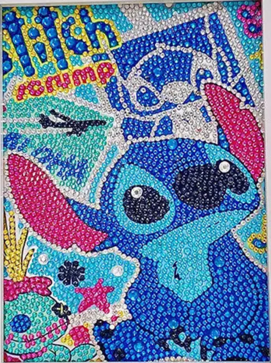 Stitch art 15 x 20cm diamante tipo cristal y especiales
