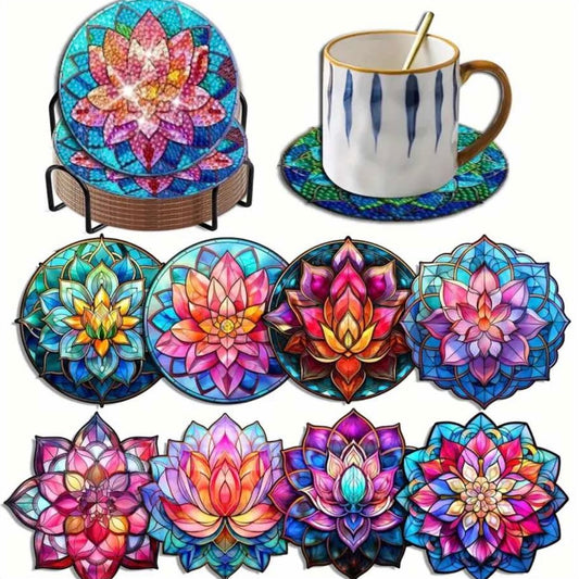 Portavasos Mandala y Flor 8 piezas