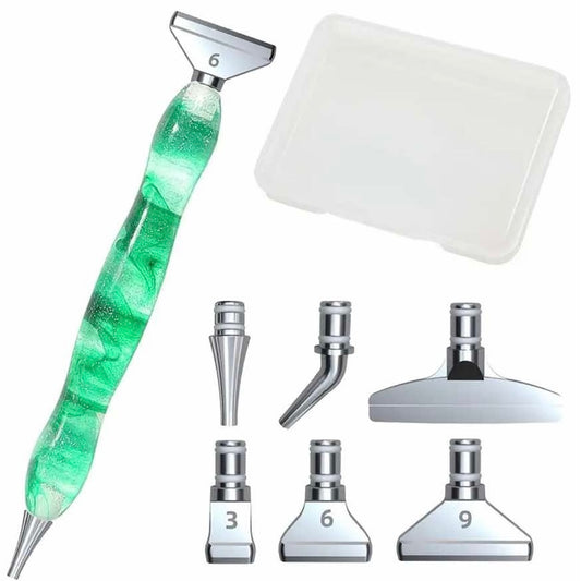 Pluma con 6 multiplacer de metal verde