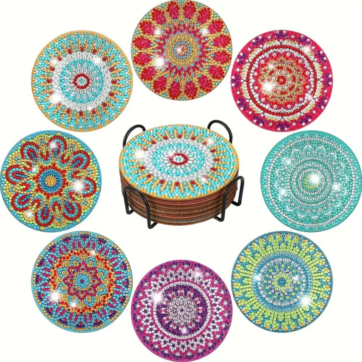 Portavasos Mandalas 8 piezas