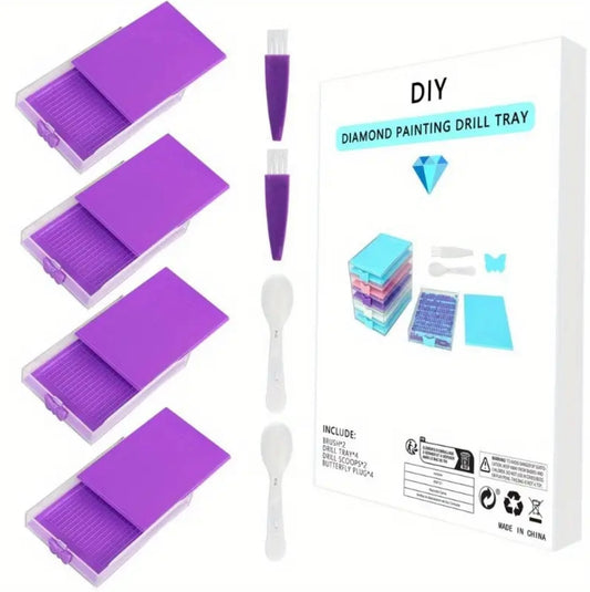 Set de 4 bandejas alineadoras moradas