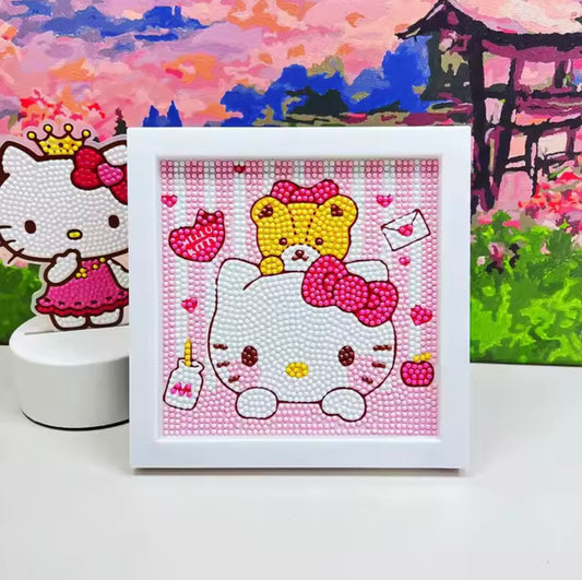 Lienzo Kitty con osito 15 x 15