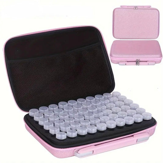 Estuche organizador rosa de 60 compartimentos