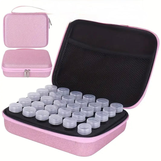 Estuche organizador rosa de 30 compartimentos