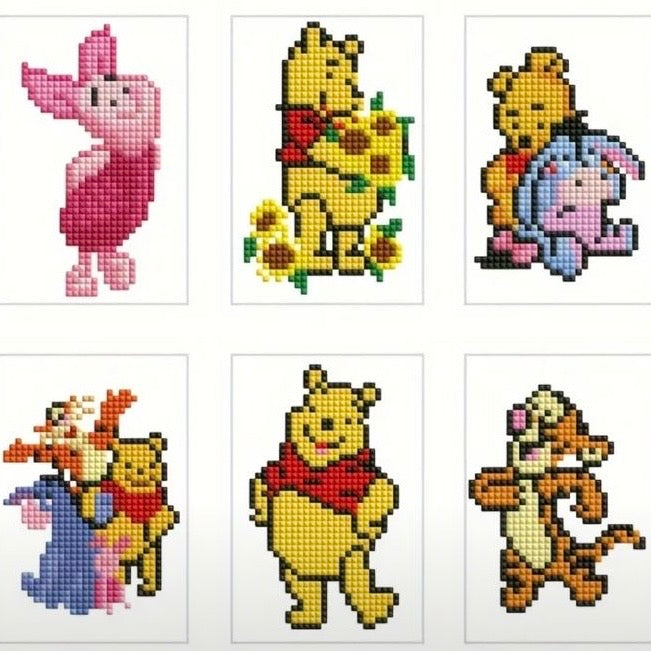 Winnie Lienzos pequeños 12 x 8cm 6 piezas