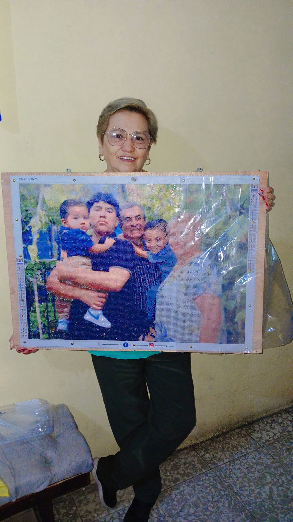 Trabajo terminado de una clienta de Diamond Painting en Cancún