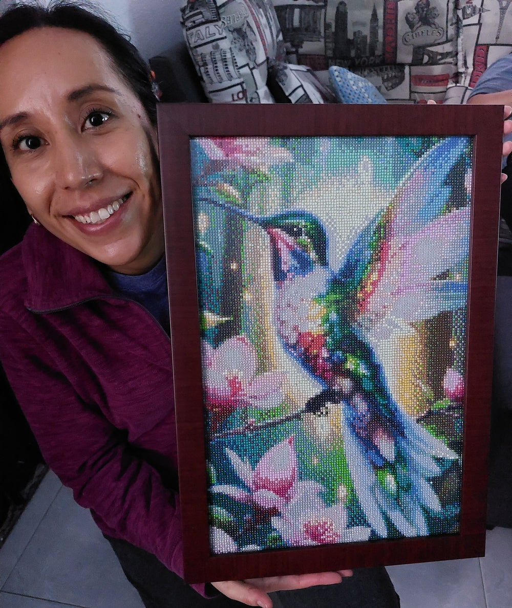 Trabajo terminado de una clienta de Diamond Painting en Cancún