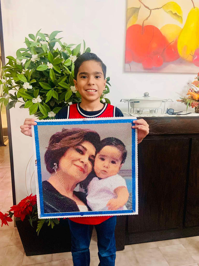 Diamond painting personalizado terminado por clienta
