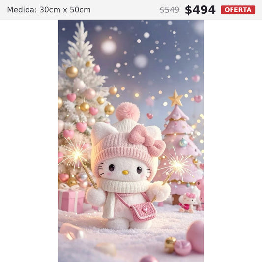 kitty rosa 30 x 50 preventa navideña