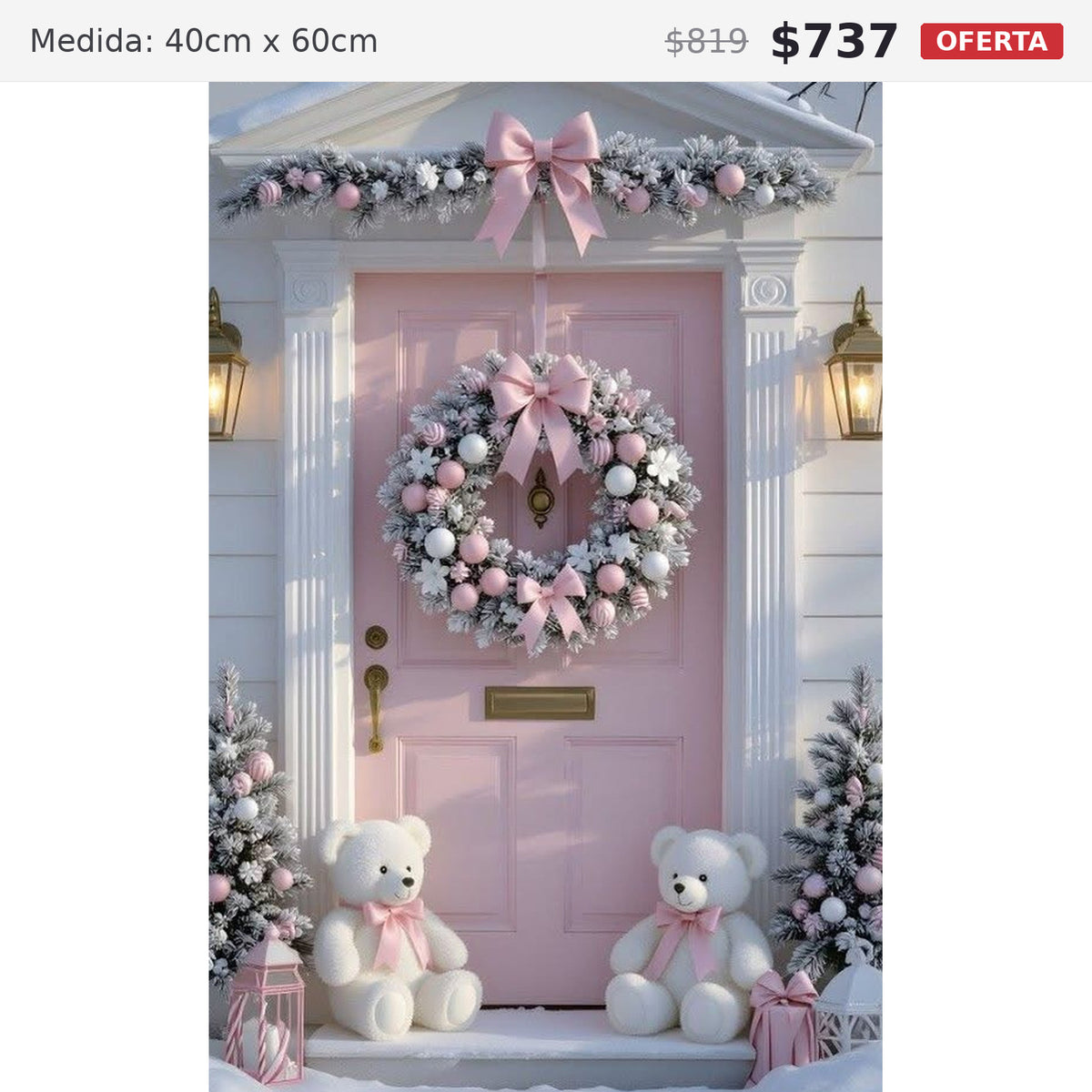 puerta rosa 40 x 60 preventa navideña