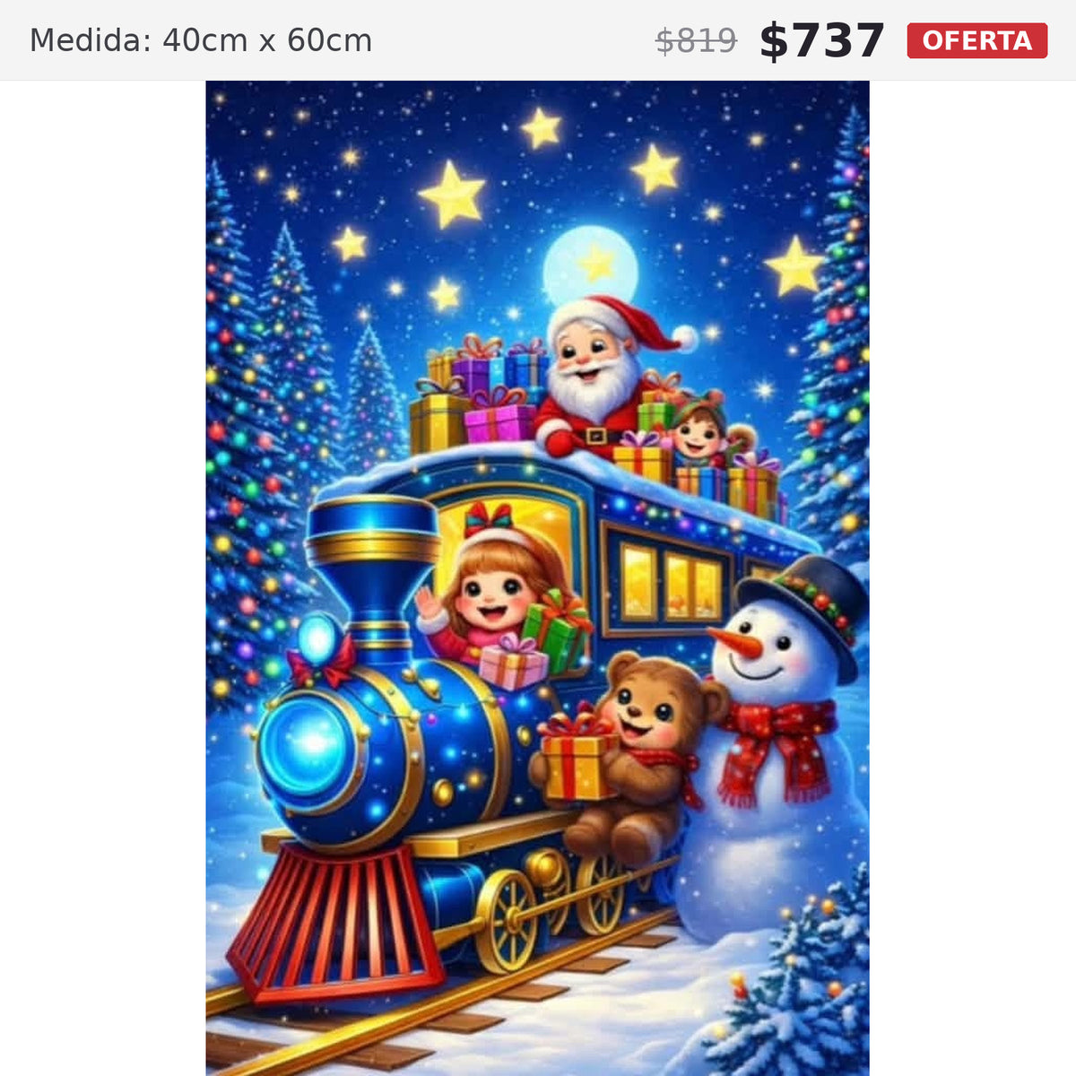 tren santa 40 x 60 preventa navideña