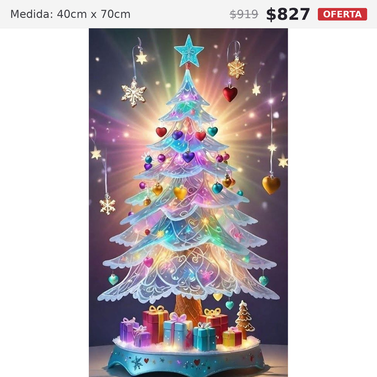 arbol cristal 40 x 70 preventa navideña