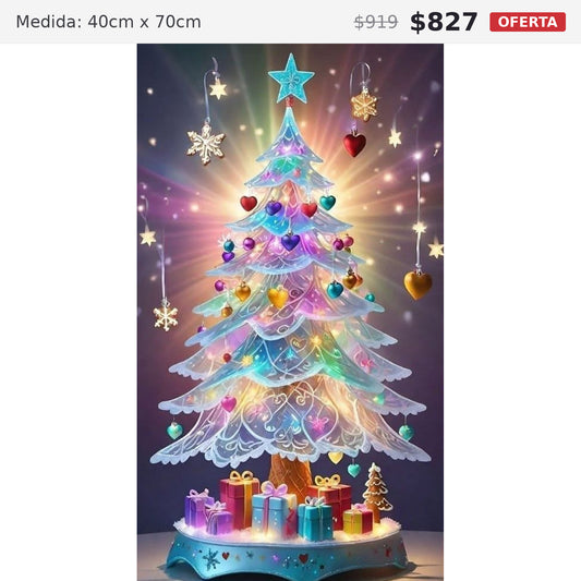 arbol cristal 40 x 70 preventa navideña