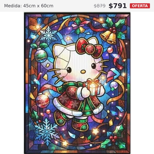 kitty vitral 45 x 60 preventa navideña