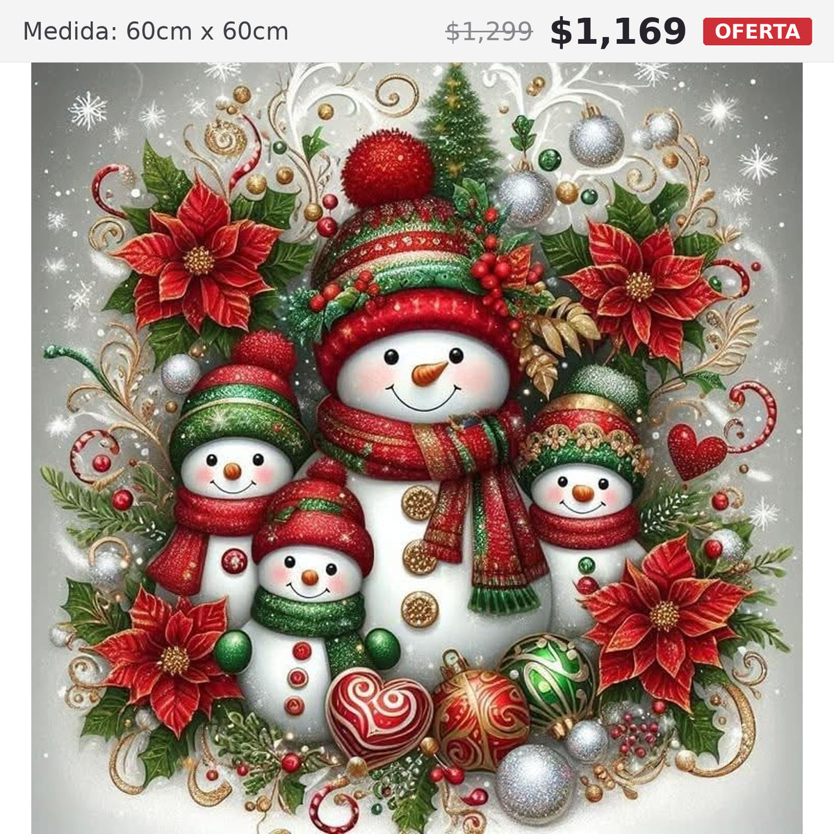 familia nevada 60 x 60 preventa navideña