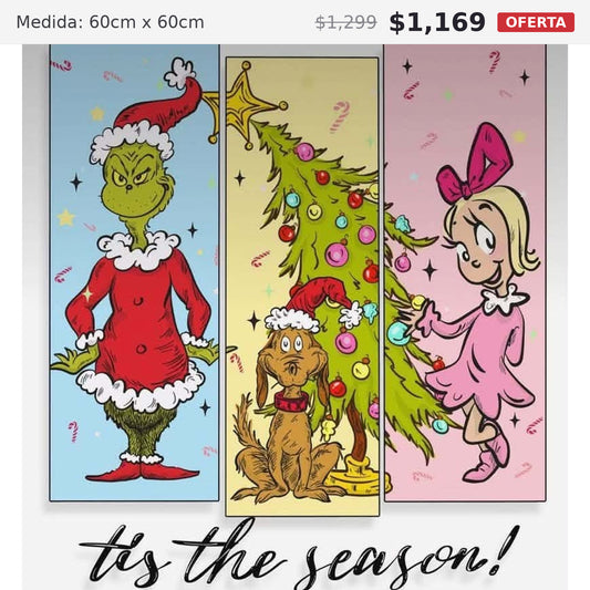 grinch 60 x 60 preventa navideña