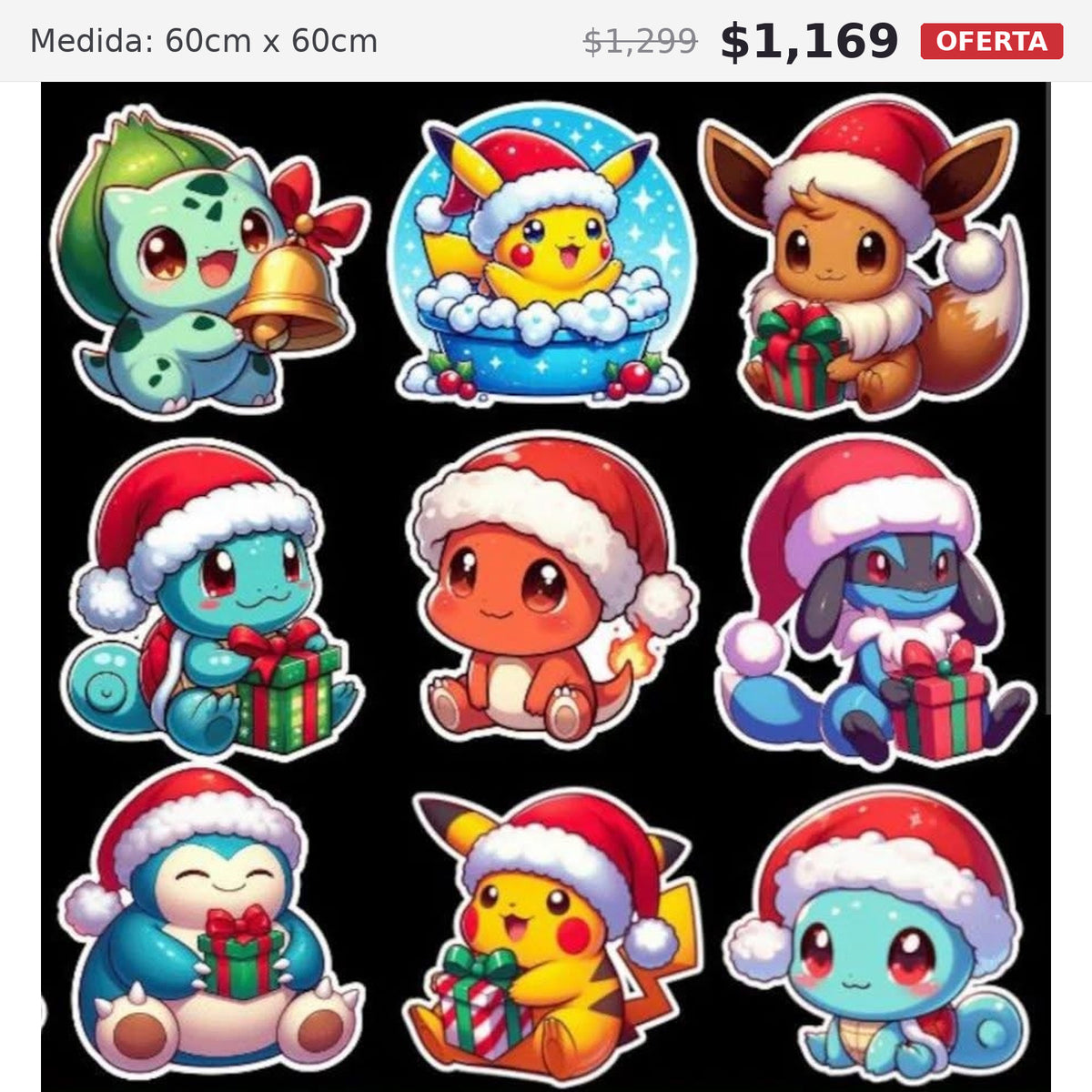 pokemon 60 x 60 preventa navideña