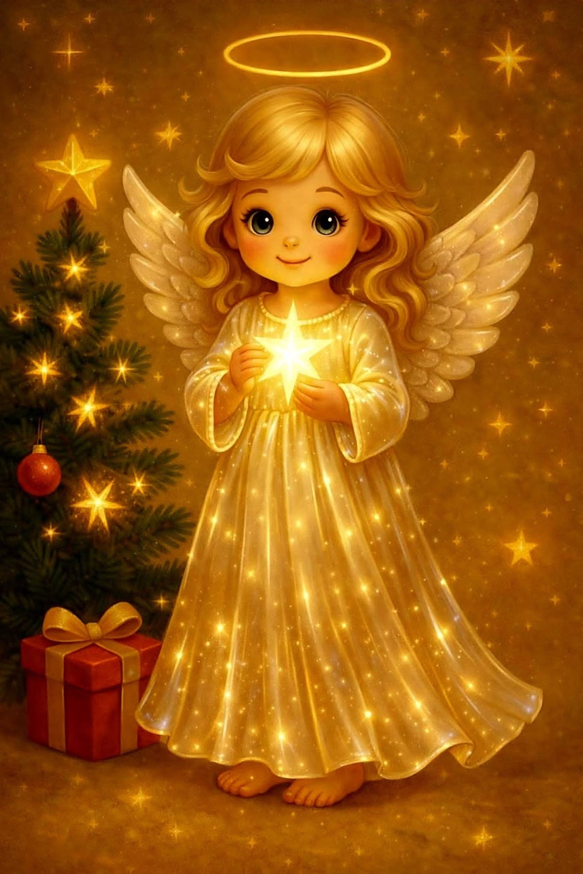 angel dorado 40 x 60 sin marco