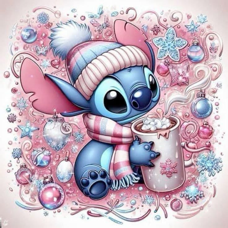 stitch rosa 50 x 50 sin marco