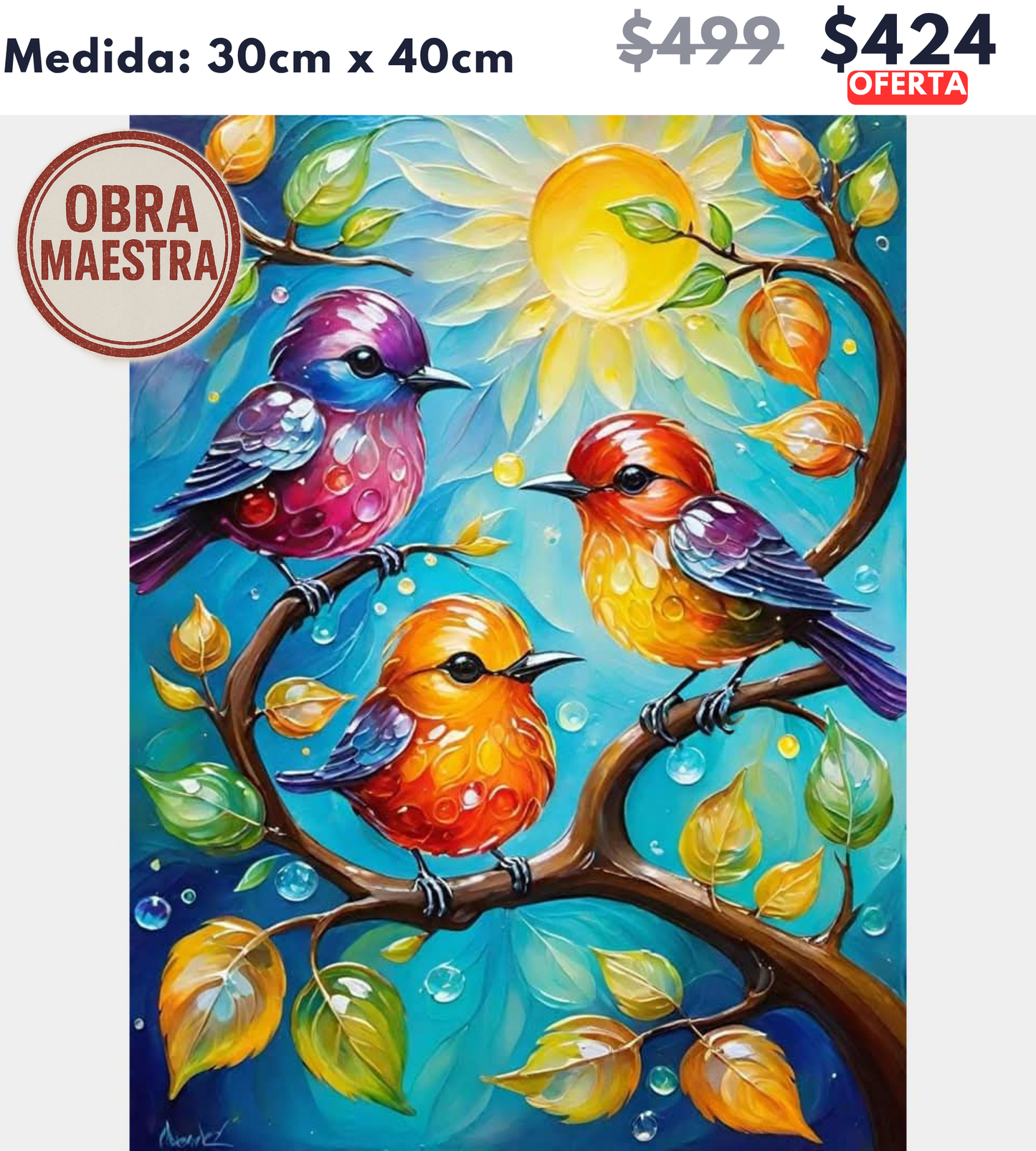 Pajaritos 30 x 40 OBRA MAESTRA | Aparta con $100 / Resta $324