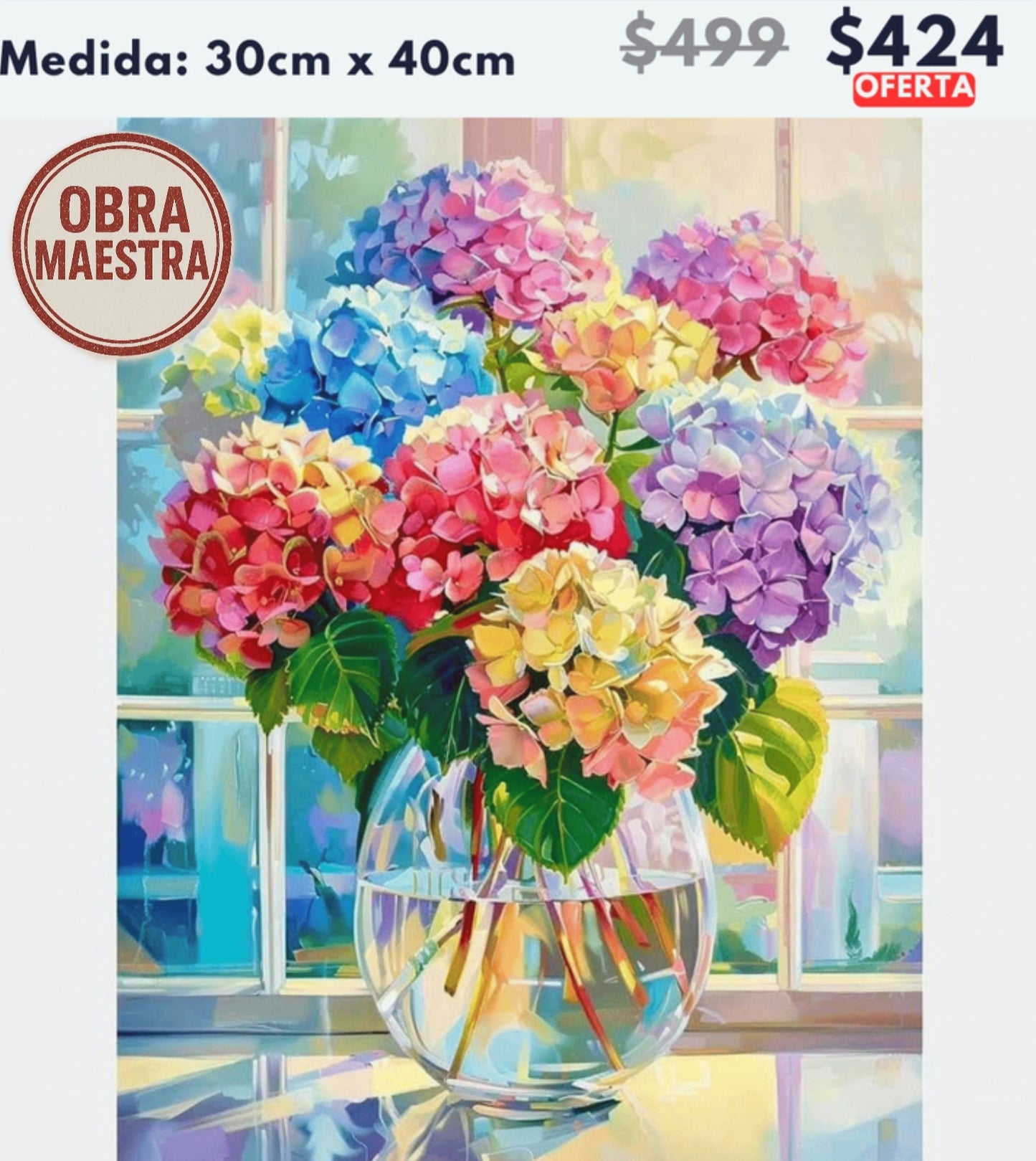 Flores coloridas 30 x 40 OBRA MAESTRA | Aparta con $100 / Resta $324