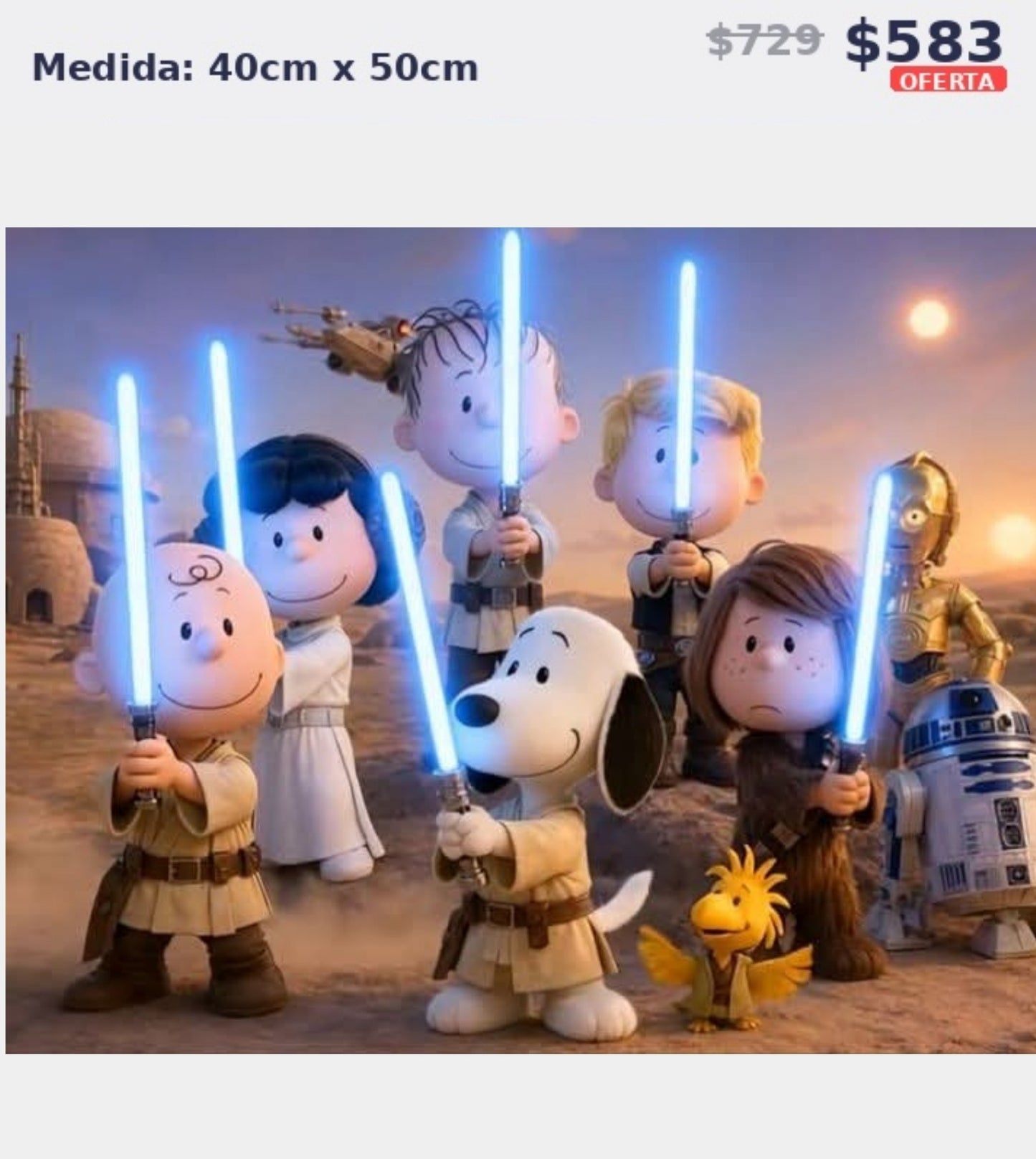 snoopy star wars 40 x 50 | Aparta con $100 / Resta $483
