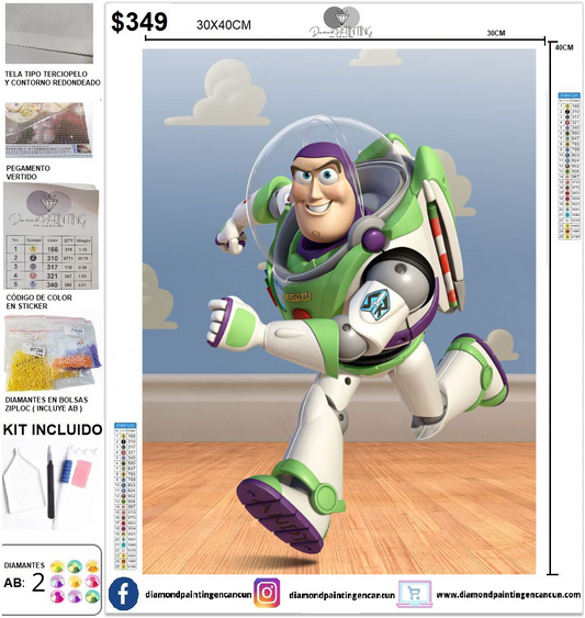 bozz lightyear 30 x 40 incluye DIAMANTES AB