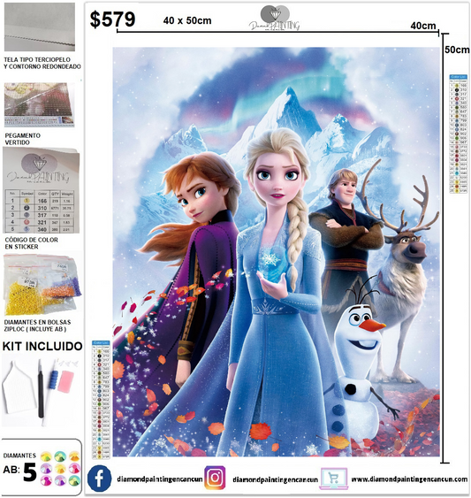 Frozen 40 x 50 cm incluye DIAMANTES AB