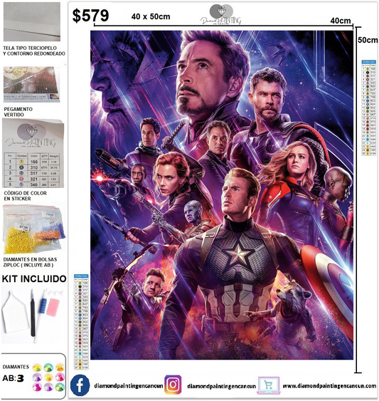 Marvel 40 x 50 incluye DIAMANTES AB