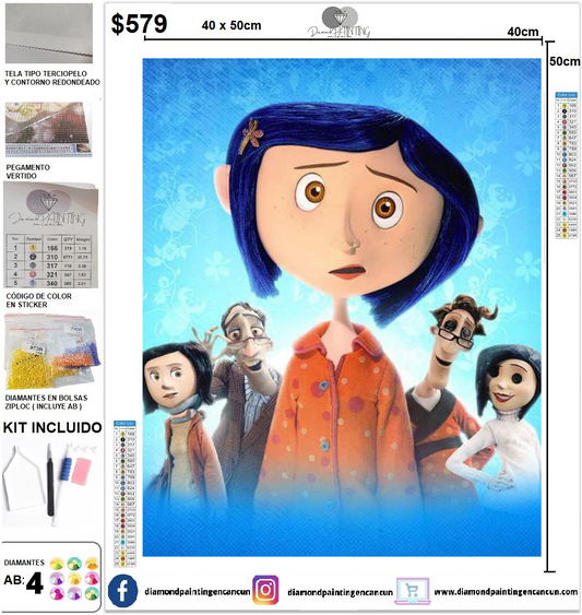 Coraline 40 x 50 incluye DIAMANTES AB