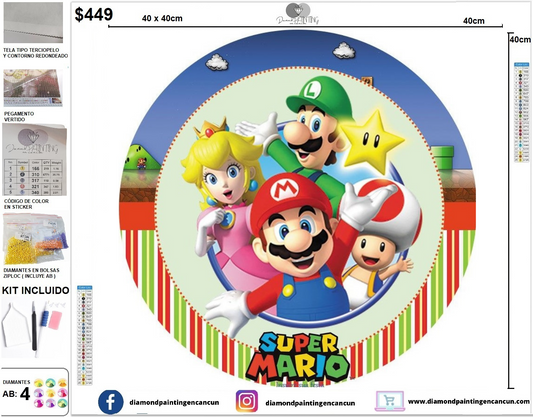 Mario Bros 40 x 40 incluye DIAMANTES AB