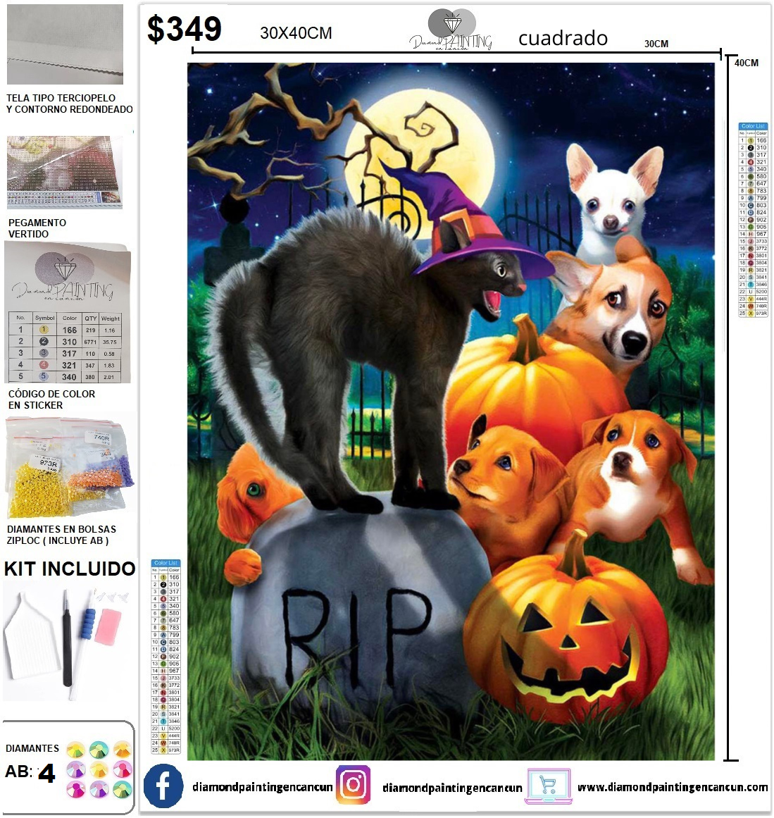 Halloween 30 x 40 incluye DIAMANTES AB