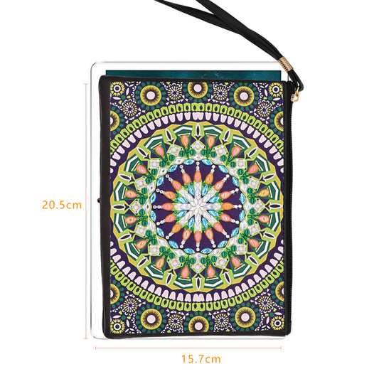 Bolsa de mano Mandala verde y amarillo