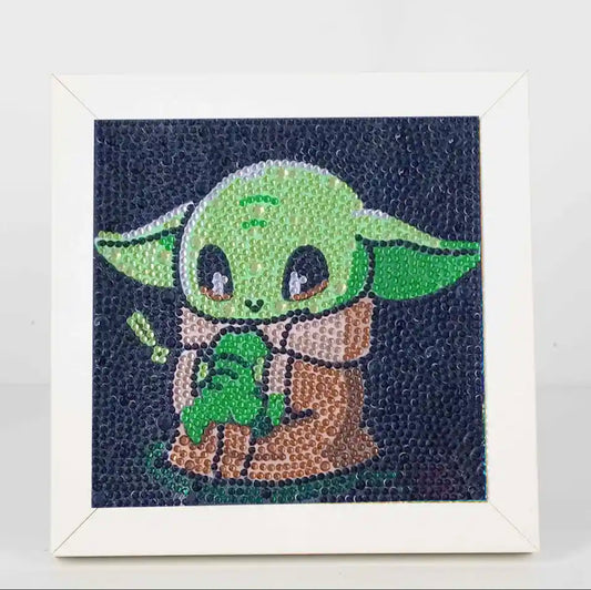 Baby yoda 18 x 18cm diamante tipo cristal