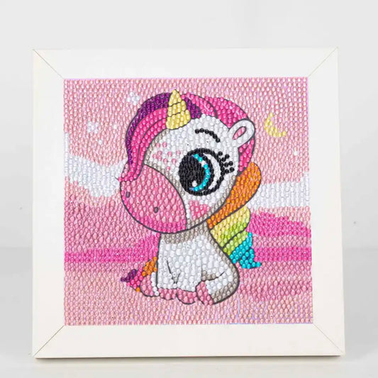 Unicornio rosa 18 x 18cm diamante tipo cristal