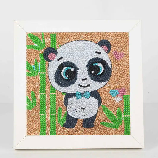 Panda 18 x 18 cm diamantes tipo cristal