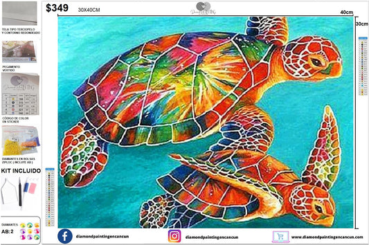 Tortugas 40 x 30 incluye DIAMANTES AB